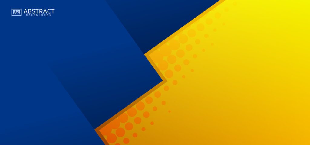 Abstract geometric banner with yellow and blue background Free Vector