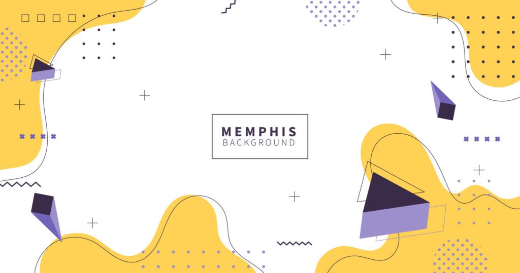 Abstract Geometric Modern Background Memphis Style, yellow color, vector eps 10 Free Vector