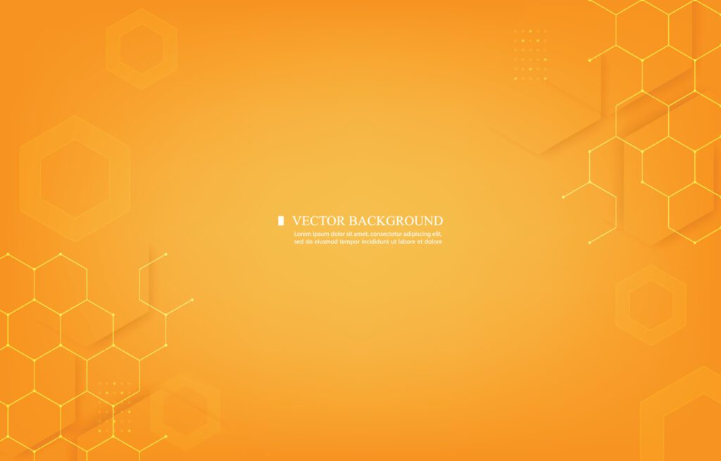 Abstract geometric orange background.hexagon shape.technology background. Free Vector