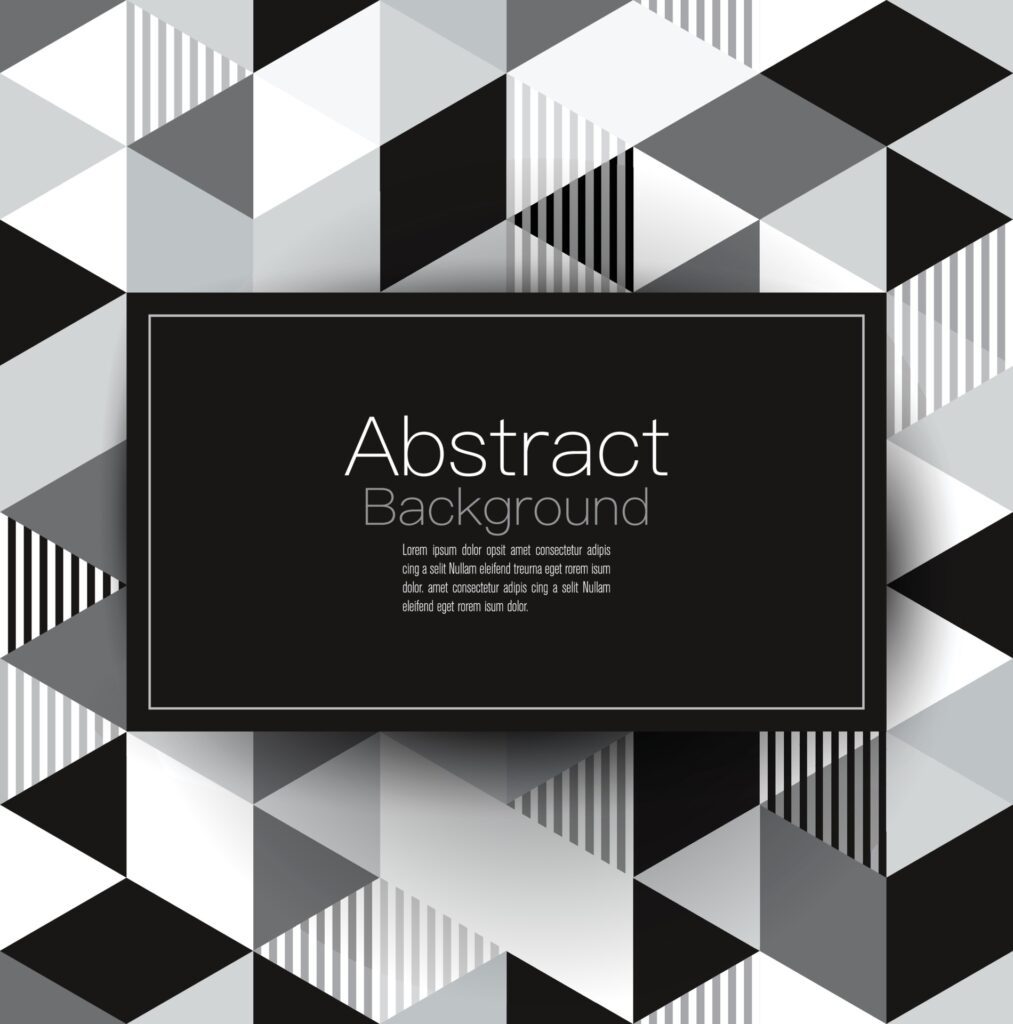 Abstract geometric shape black and white background Free Vector