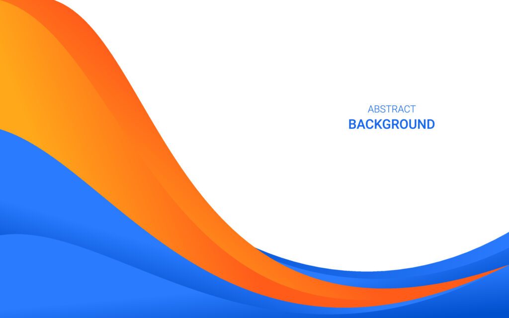 Abstract gradient wave blue and orange background Free Vector and Free SVG