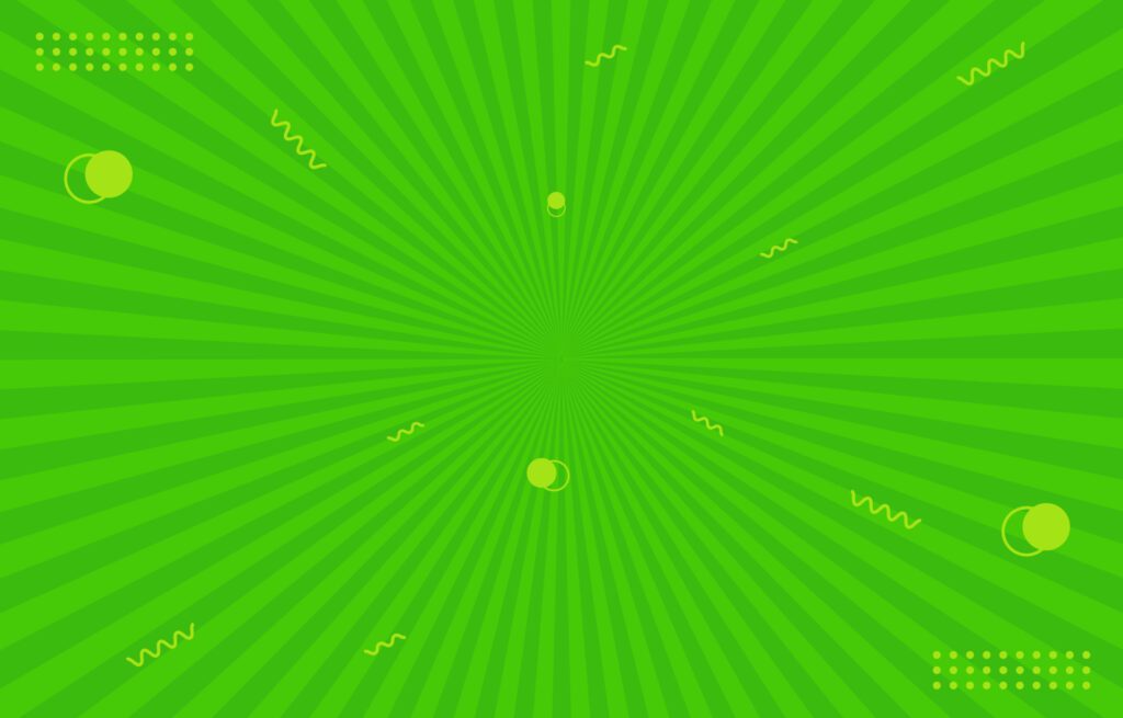 Abstract green sunburst background with geometric dynamic shapes Free Vector