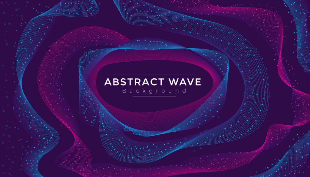 Abstract horizontal galaxy space pink and blue wavy stylish Modern vector background. futuristic universe stars wavy concept wallpaper. minimal galaxy wave style for technology use. Free Vector