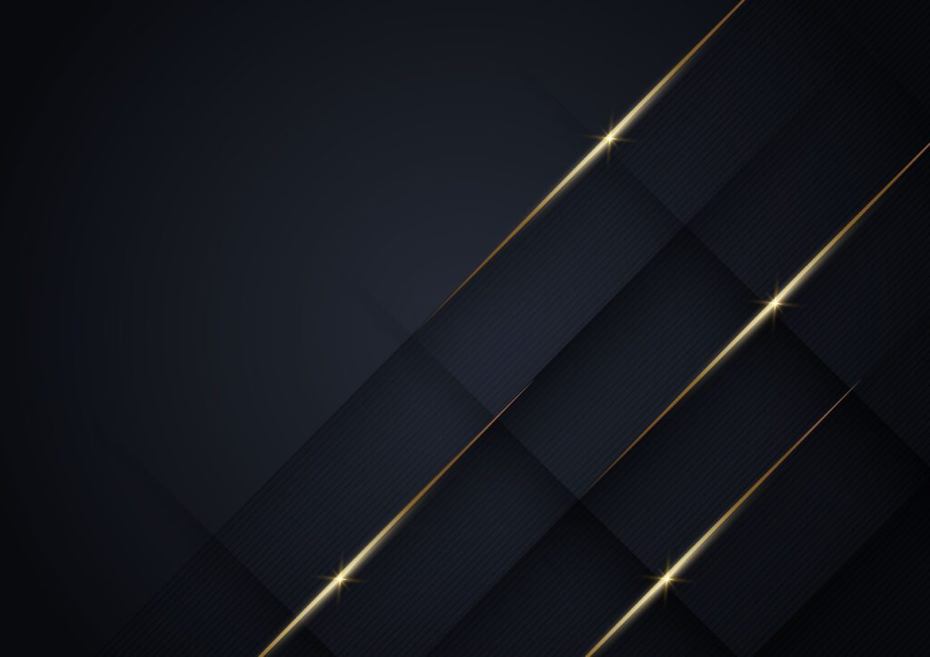 Abstract luxury shiny dark blue background with lines golden glowing. Free Vector