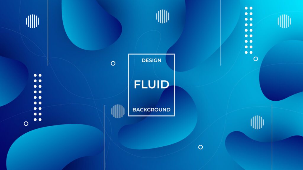 Abstract Memphis Background in Blue Color. Fluid Background Style For Banner, Flyer, Website Backdrop, Design Promotion And Business Presentation Free Vector