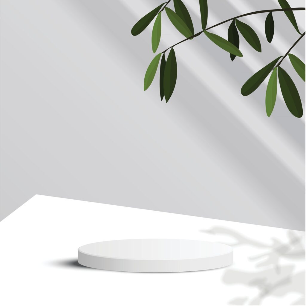 
									Abstract minimal scene with geometric forms. wood podium in white background. product presentation, mock up, show cosmetic product display, Podium, stage pedestal or platform. 3d vector Free Vector
