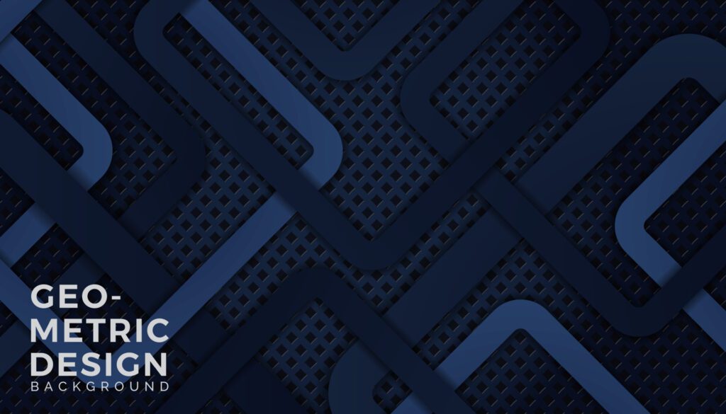 Abstract modern dark blue overlap geometric background Free Vector