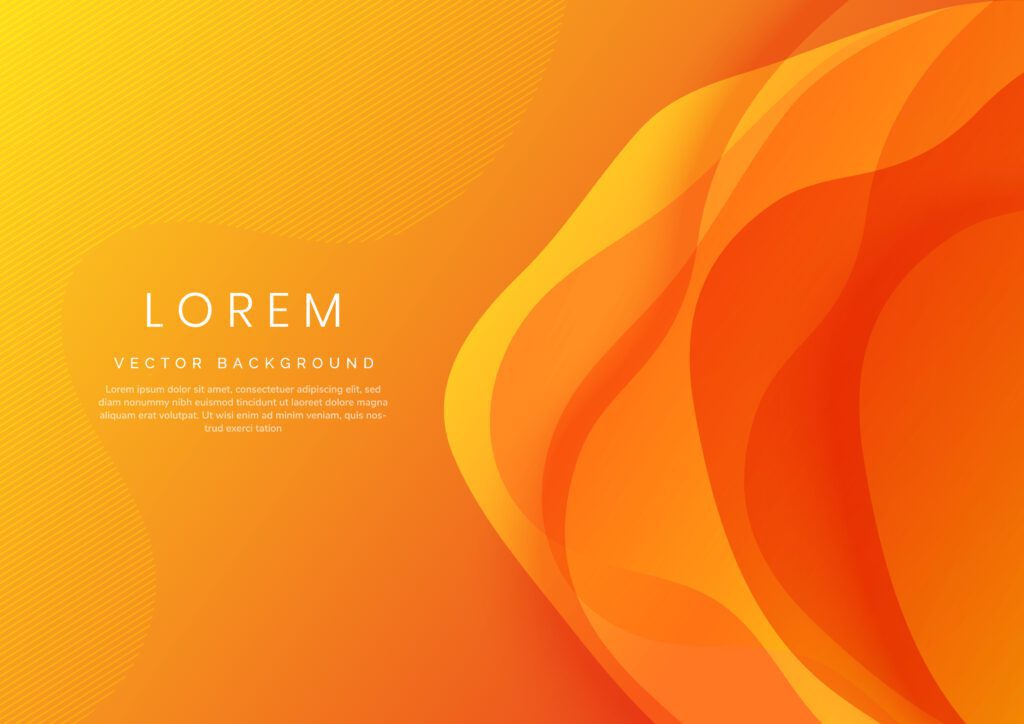 Abstract modern orange gradient waves overlap background with copy space for text. Minimal concept. Free Vector