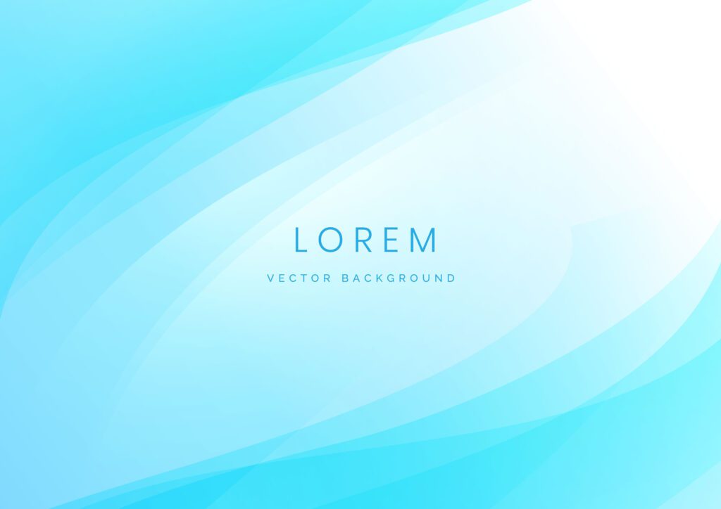 Abstract modern soft blue gradient waves overlap background with copy space for text. Free Vector