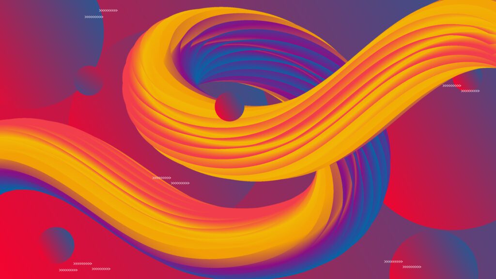 abstract multicolor swirl line futuristic art background, dynamic wave blend cover Free Vector