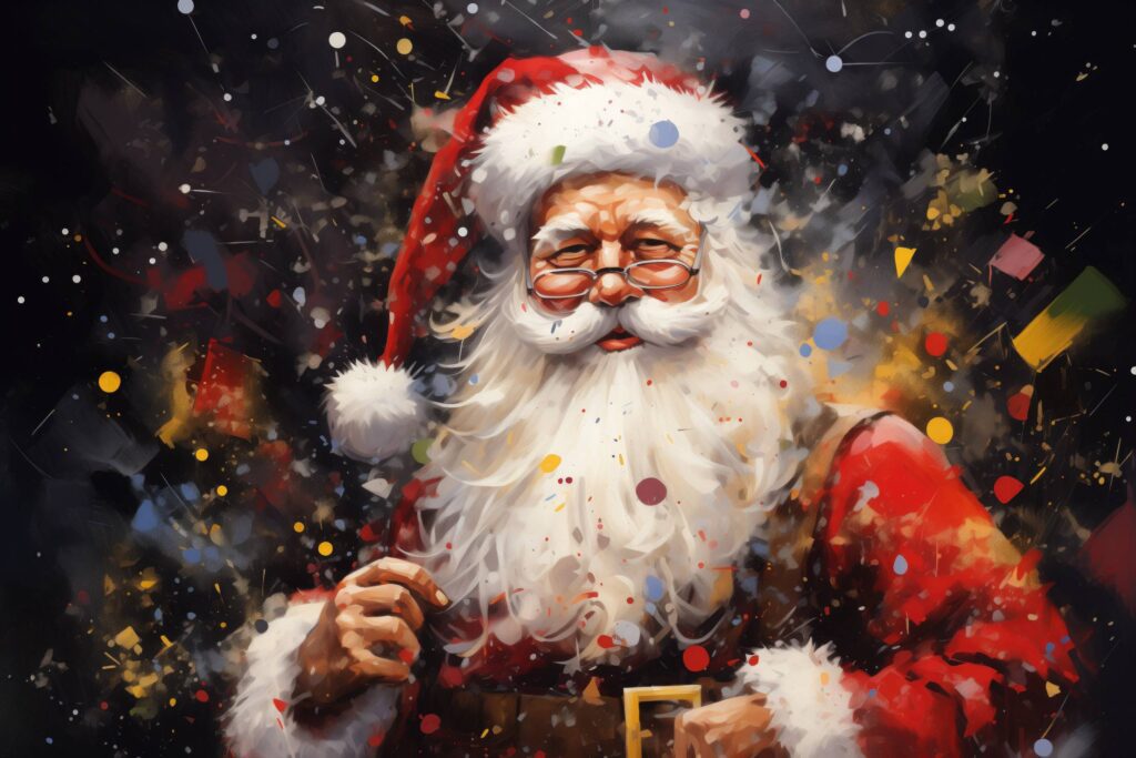 Abstract Painting of Santa Claus Stock Free