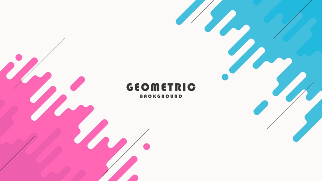 Abstract Pink Blue Rounded Shapes Geometric Background Free Vector