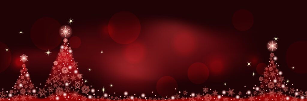 Abstract Red Winter Seamless Vector Background With Christmas Trees And Text Space. Horizontally Repeatable. Free Vector