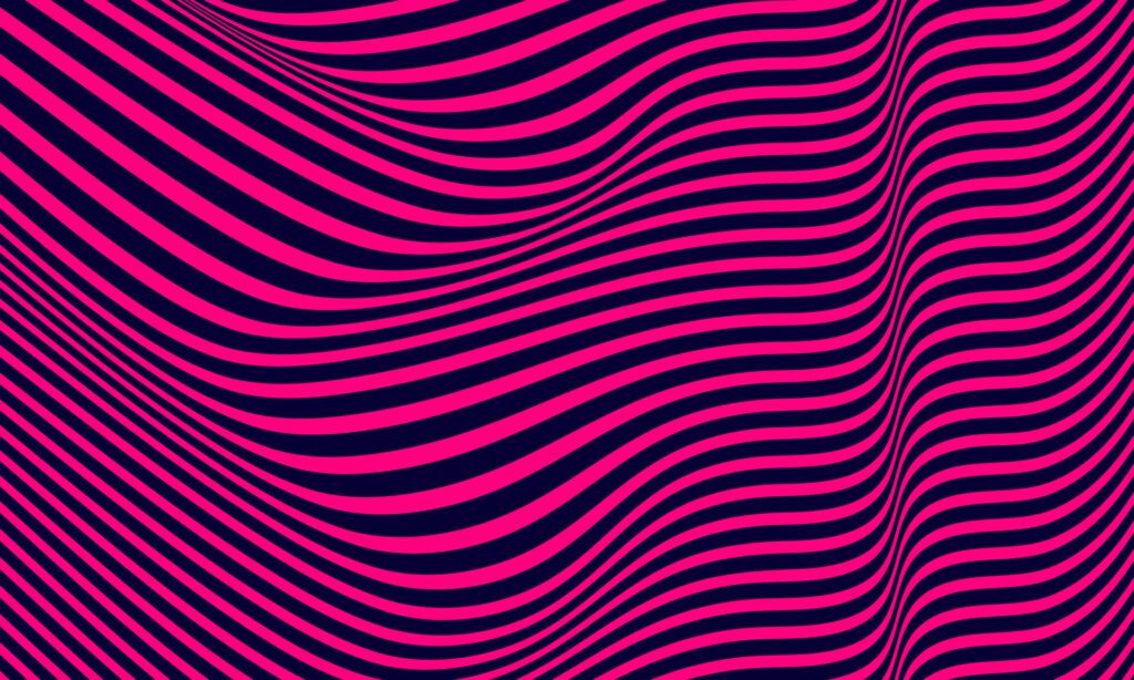 Abstract stripe background in purple and blue with wavy lines pattern. Free Vector