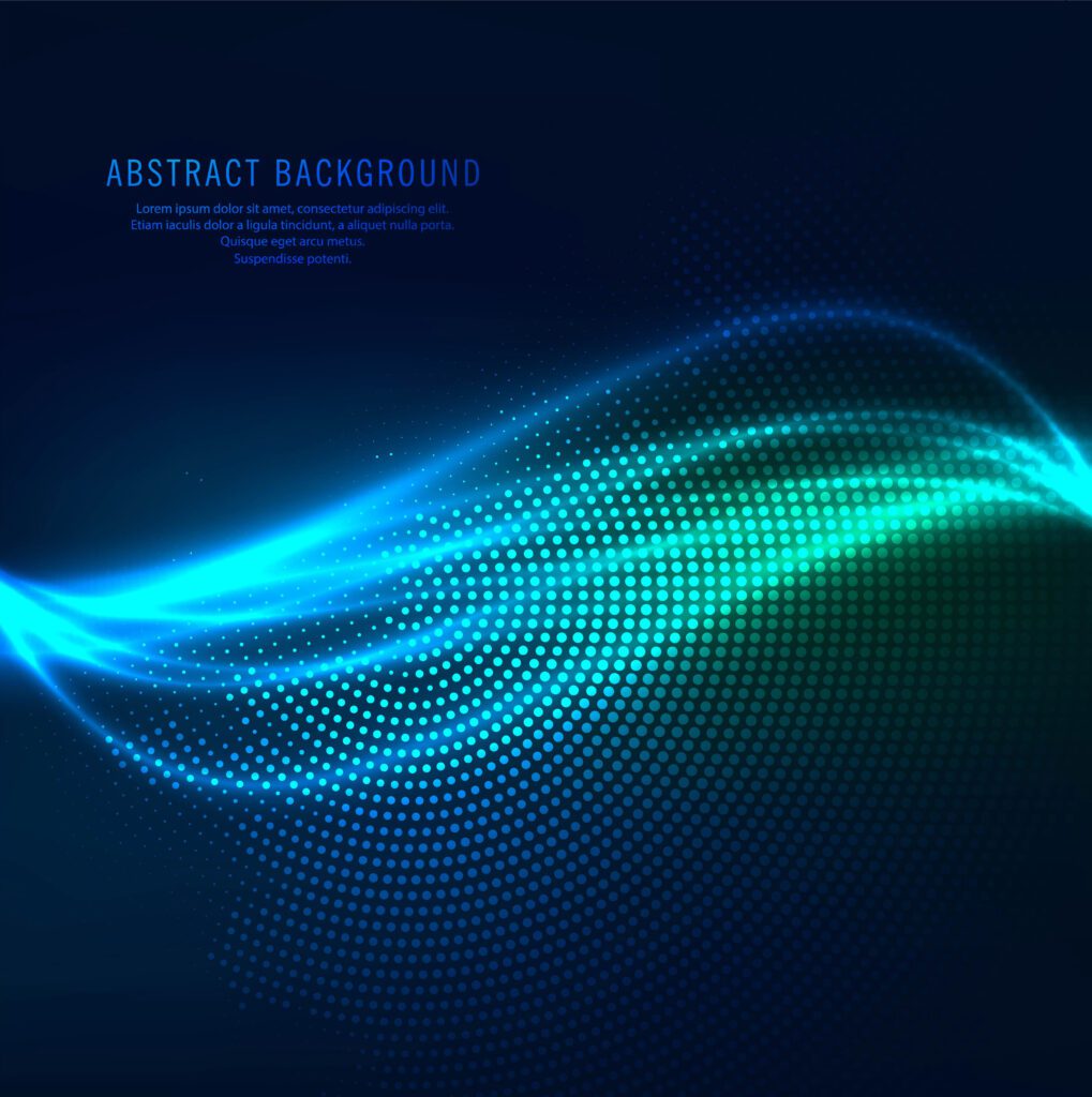 Abstract stylish shiny blue wave background Free Vector