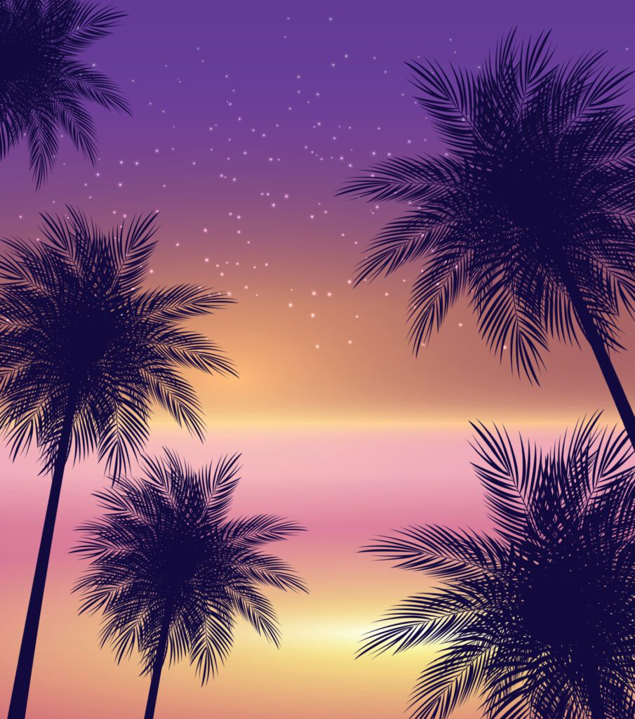 Abstract Summer Natural Palm Background Vector Illustration Free Vector