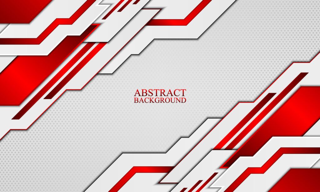 Abstract technology background with white and red neon stripes. Free Vector