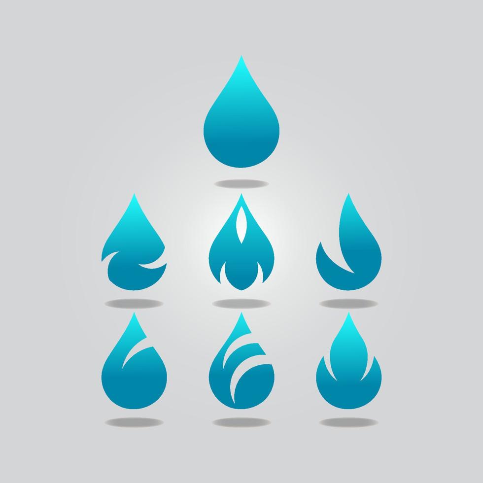 Abstract water drop icons design vector illustration Stock Free