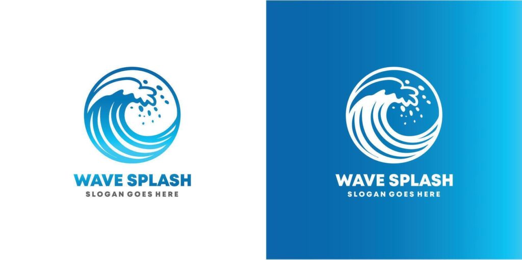 Abstract water wave splash logo symbol and icon design. free style Stock Free