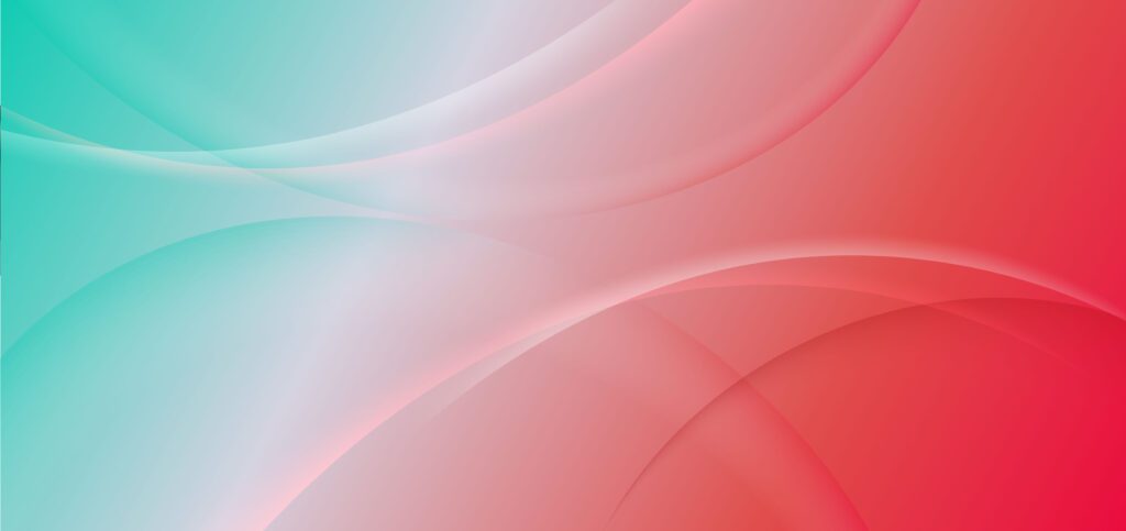 Abstract wave trendy geometric abstract background with soft green and red gradient. Free Vector