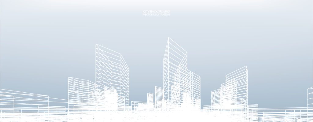 Abstract Wireframe City Background Free Vector