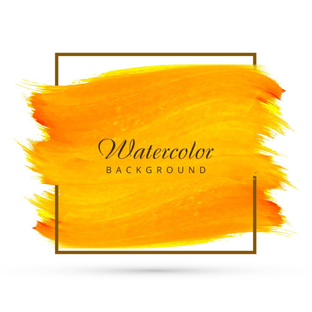 Abstract yellow watercolor brush background vector Free Vector