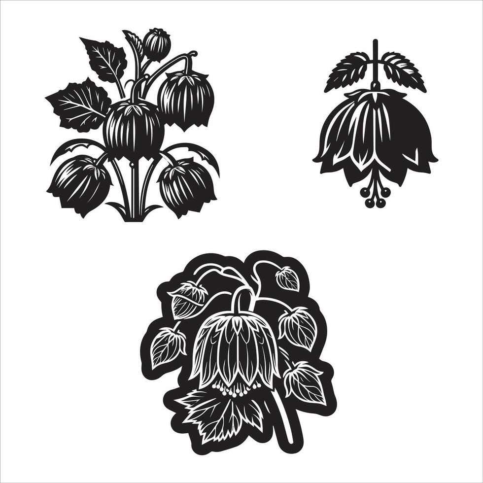 Abutilon flower silhouette icon graphic l Stock Free