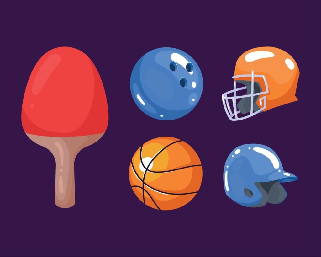 activity sports equipment icons Stock Free