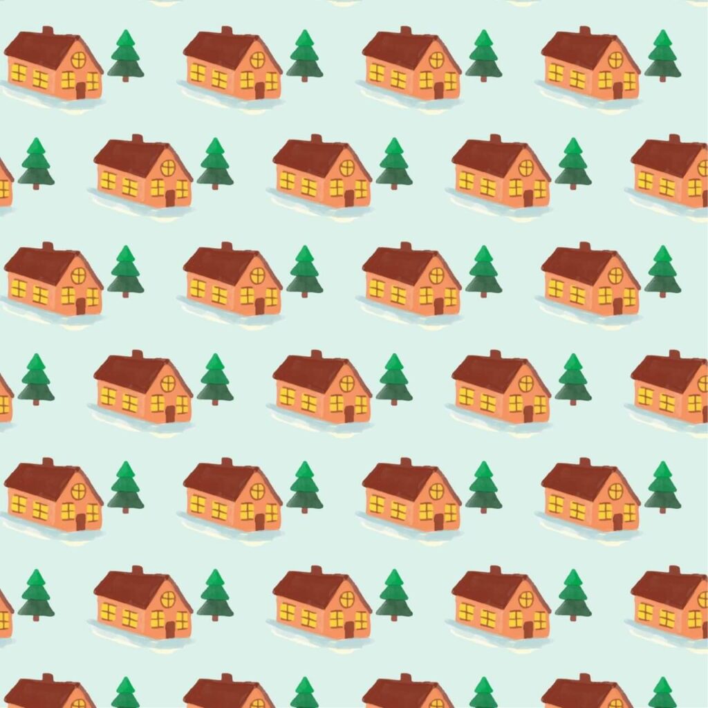 Christmas pattern with house