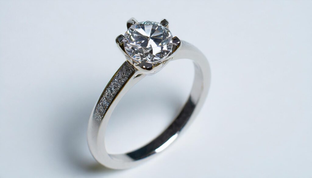 5 carat diamond in white gold engagement ring Free Photo