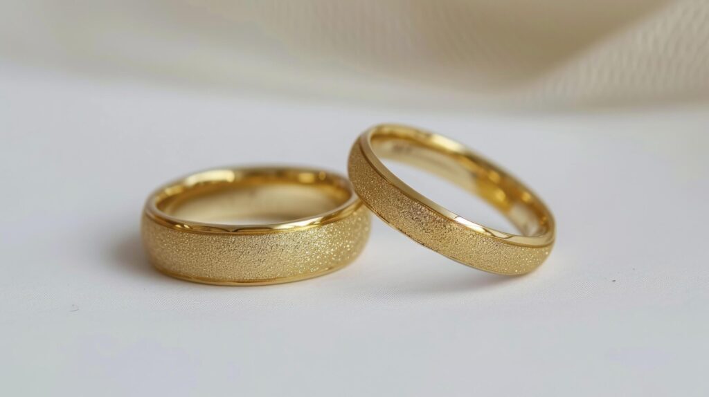 A Close-up View of Two Wedding Rings on a White Background, Bathed in Soft Illumination Free Photo