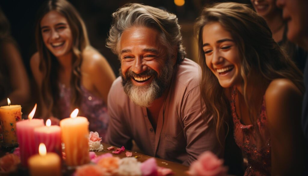 A group of adults enjoying a cheerful summer party generated by AI Free Photo