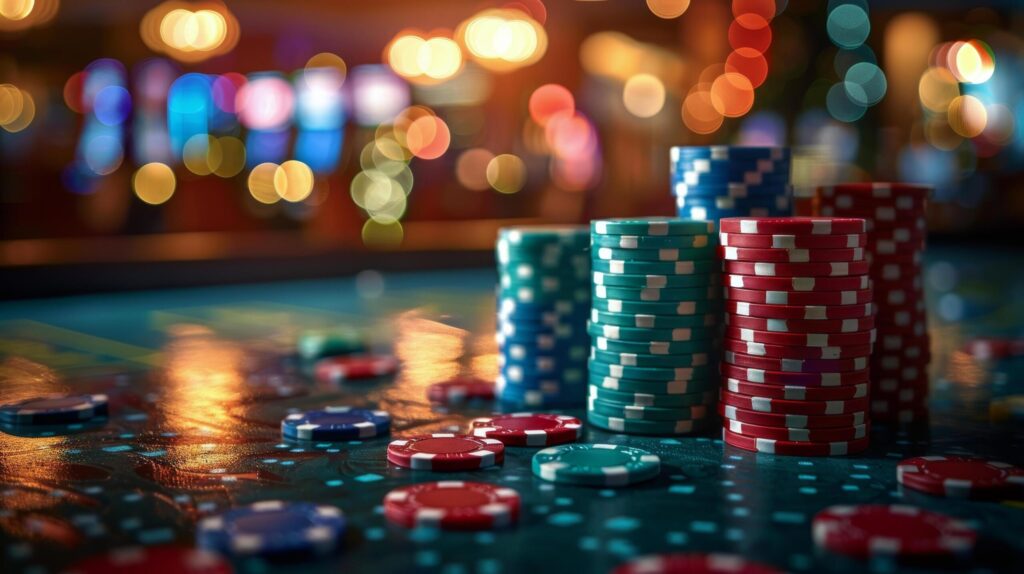 A Pile of Poker Chips on a Table Free Photo