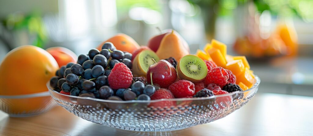 a vibrant delicious fresh fruits healthy concept background Free Photo