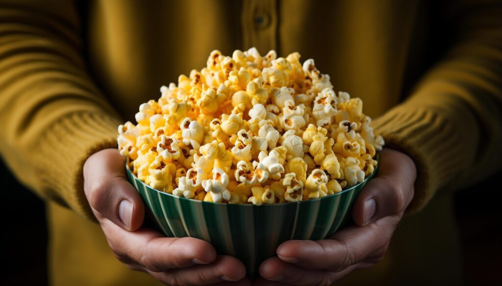 A woman hand holding a fresh, homemade autumn snack generated by AI Free Photo