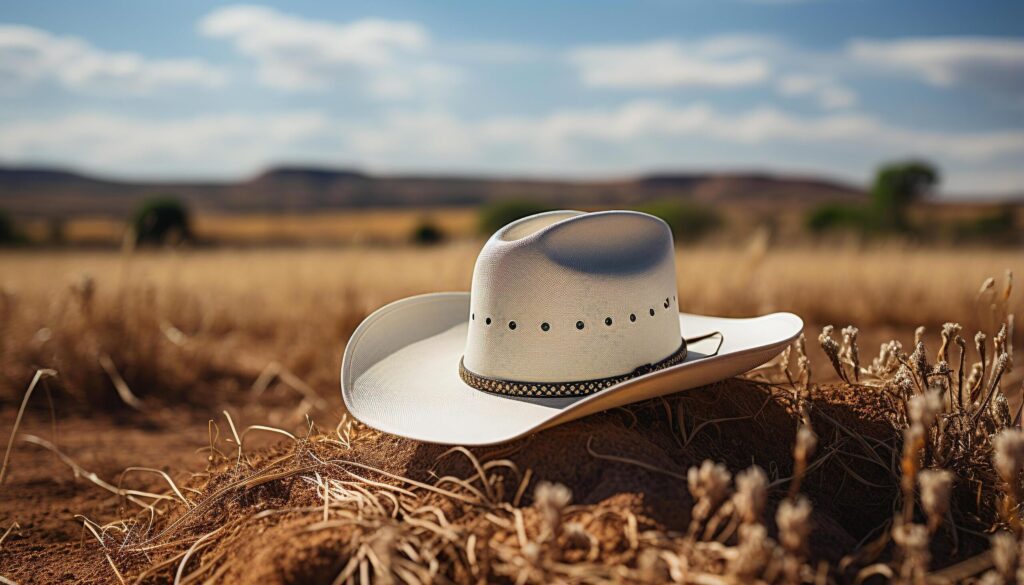 A young farmer in straw hat enjoys the sunset generated by AI Free Photo