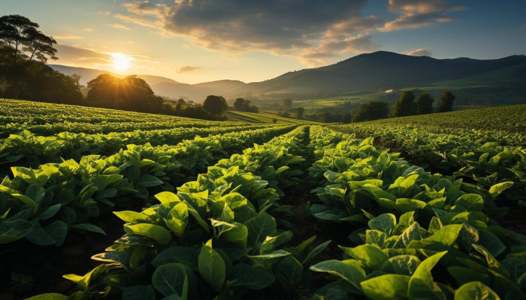 Agriculture growth in nature organic meadow, harvesting healthy vegetables generated by AI Free Photo