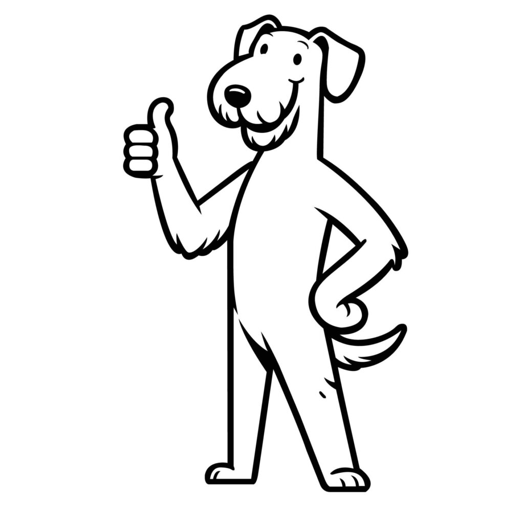 Airedale Terrier Dog Happy Thumbs Up illustration Free Vector