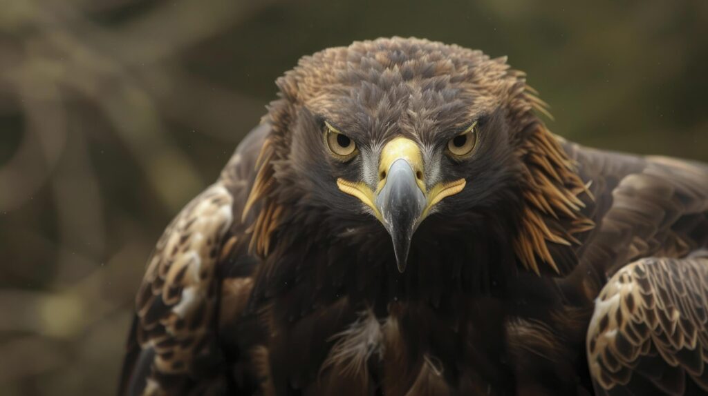 An angry eagle stares at the camera Free Photo