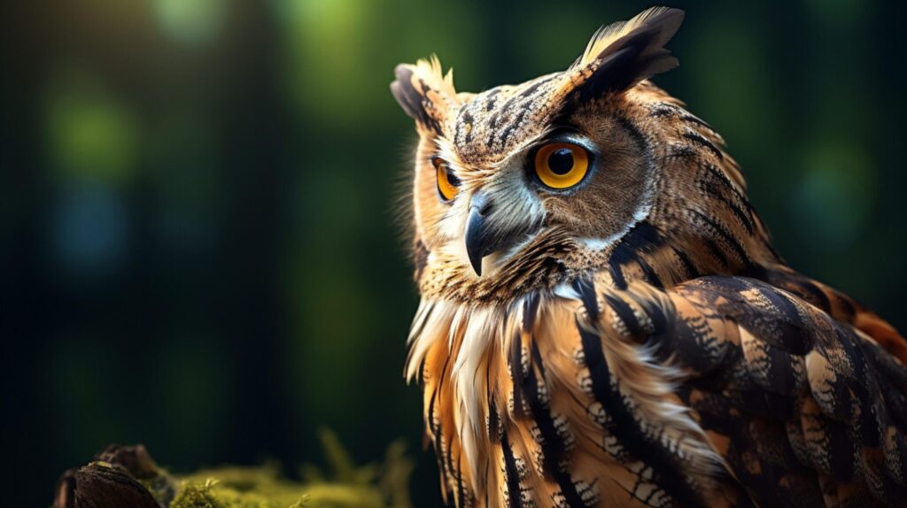 an owl is sitting on a branch in front of a sunset Free Photo