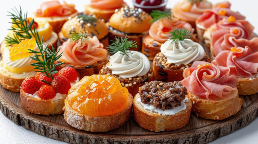 Assorted Pastries on Wooden Platter Free Photo