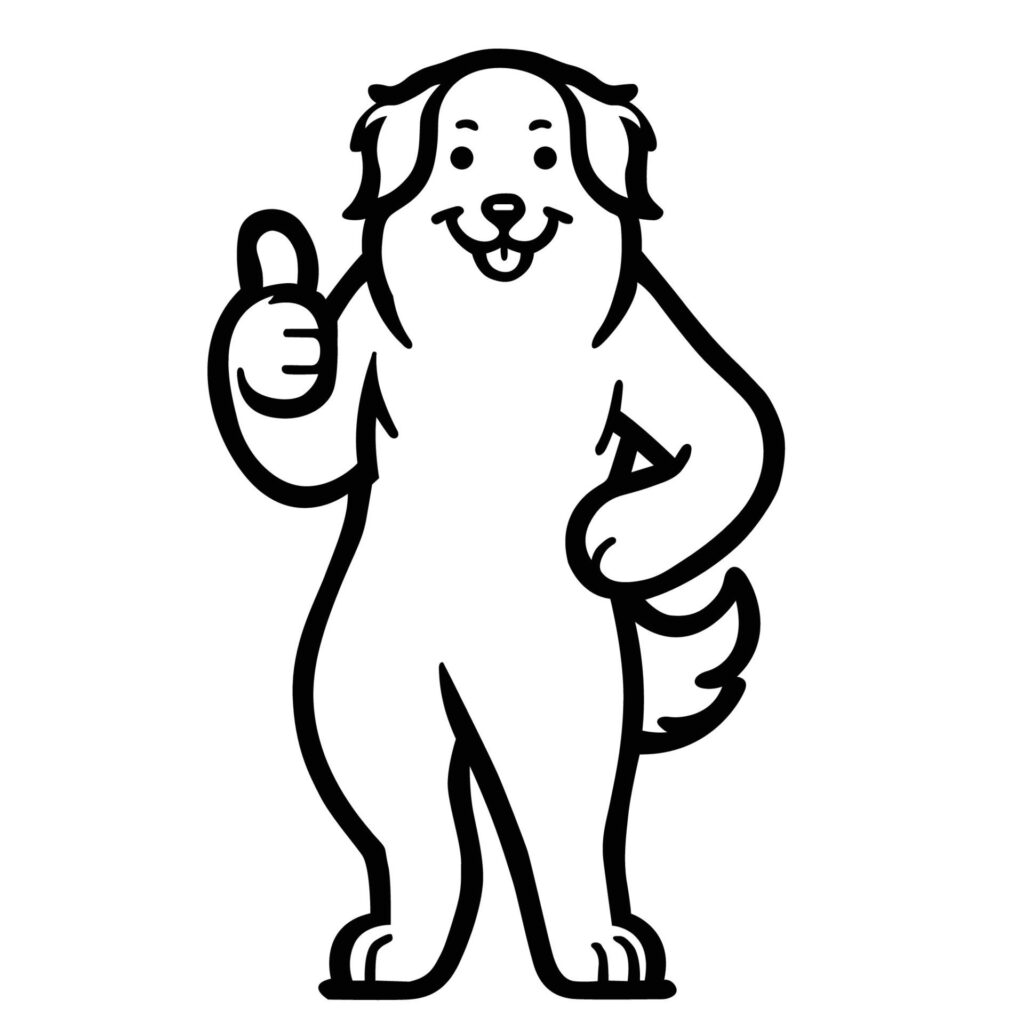 Australian Shepherd Dog Happy Thumbs Up illustration Free Vector