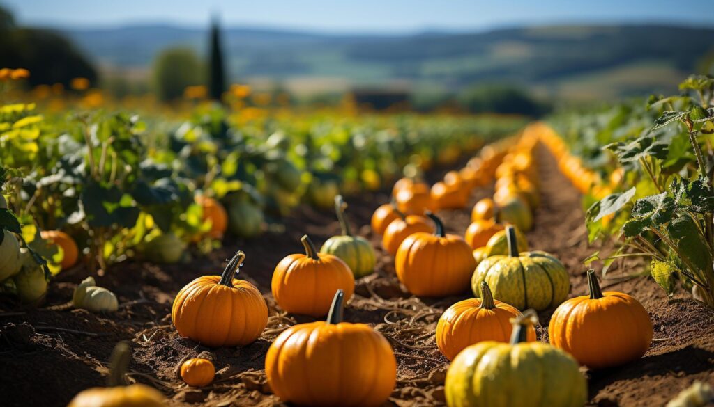 Autumn harvest pumpkin, gourd, squash nature vibrant celebration generated by AI Free Photo