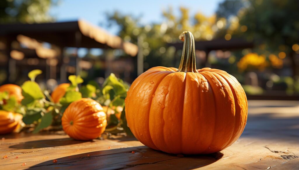 Autumn harvest pumpkin, gourd, squash, ripe fruit, rustic decoration generated by AI Free Photo