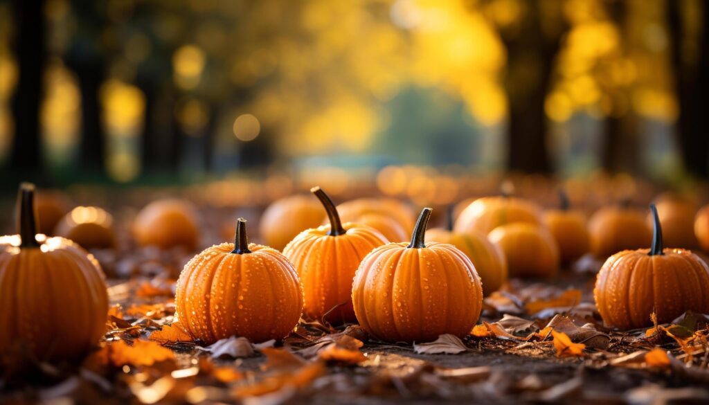 Autumn pumpkin harvest brings Halloween vibrant celebration outdoors generated by AI Free Photo