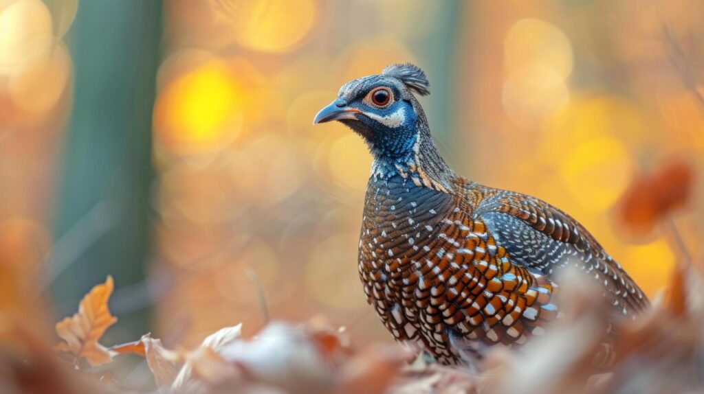 Autumnal Brilliance. Majestic Pheasant Amongst Fallen Leaves Free Photo