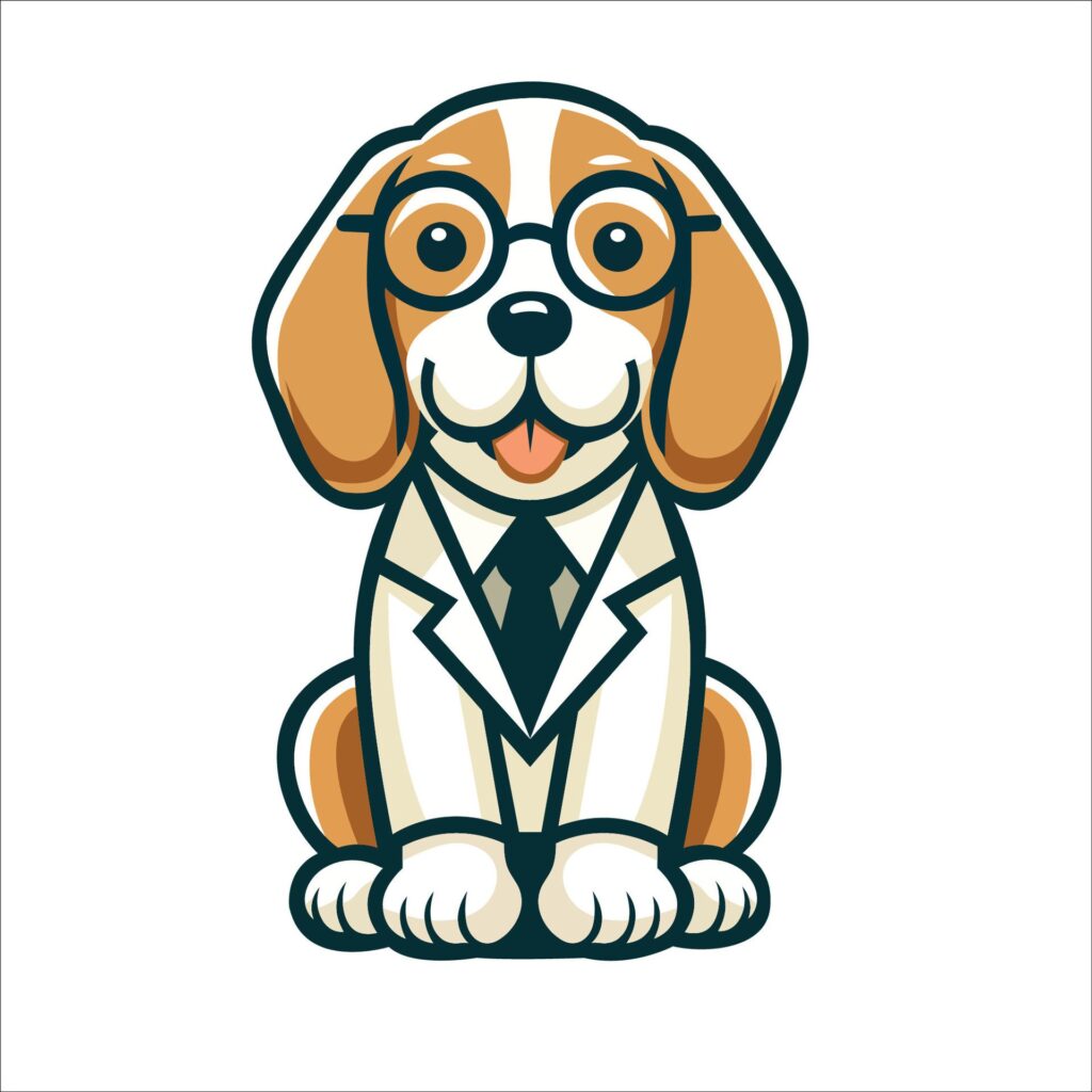 Beagle Dog Doctor sitting and looking up illustration Free Vector