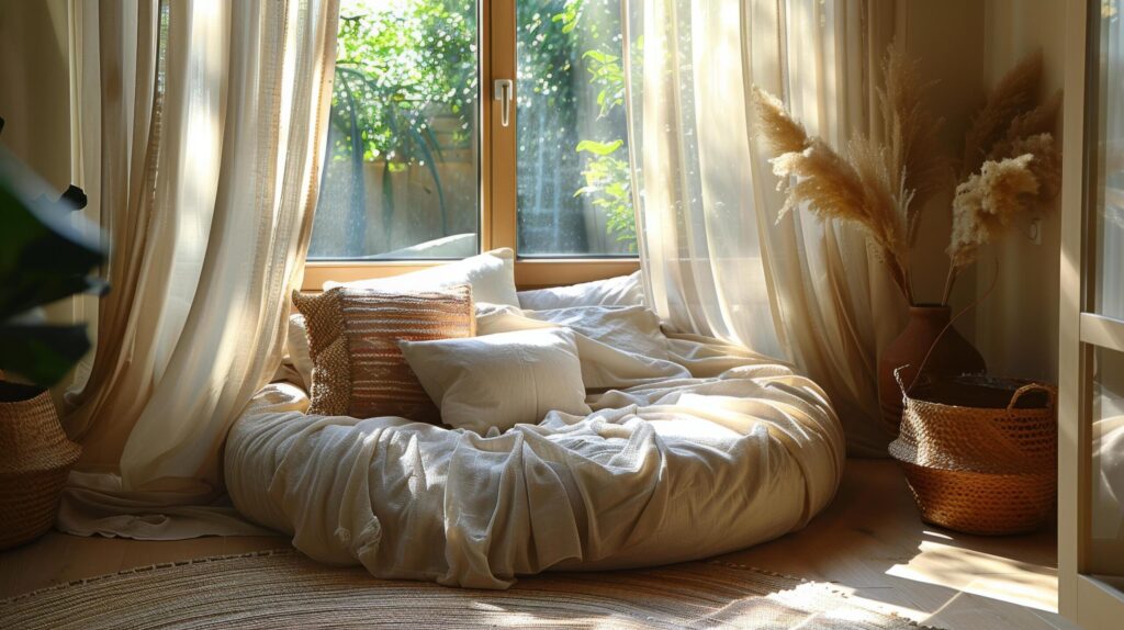 Bean Bag Chair by Window Free Photo