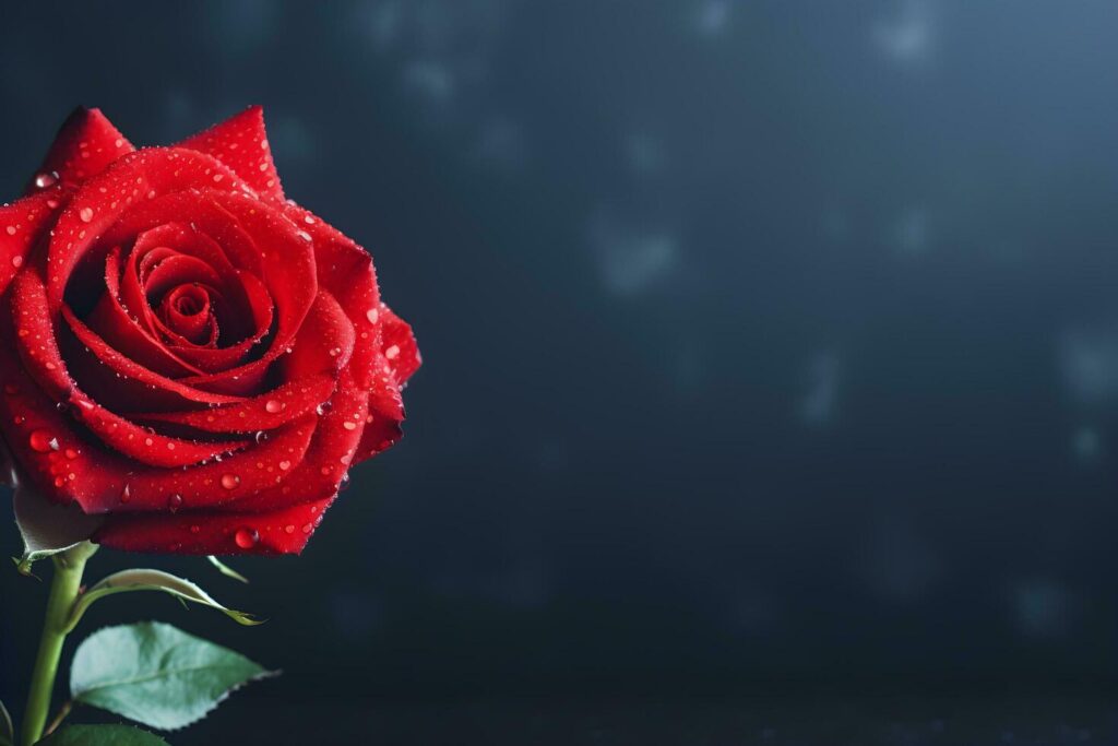 AI generated beautiful red rose background Stock Free