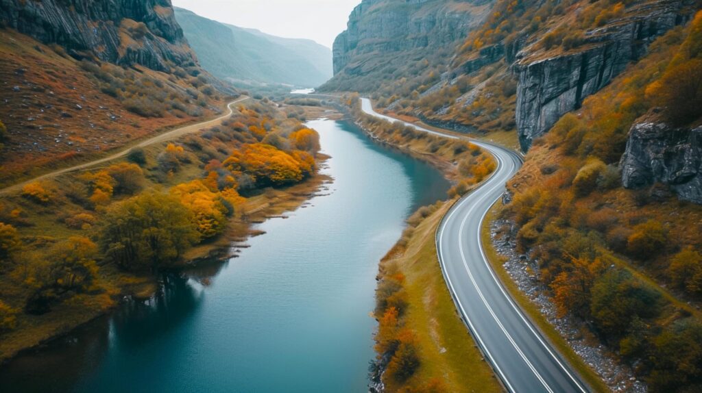 photo beautiful shot of a lake between lush green mountains at sunset Ai Generated Free Photo